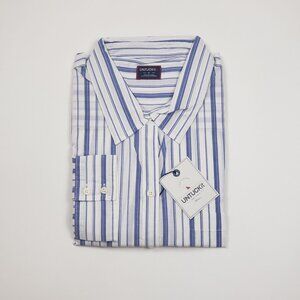 UNTUCKit Pinot Perse Women's Size 14 Blue Striped LS Button-Up Shirt Regular Fit